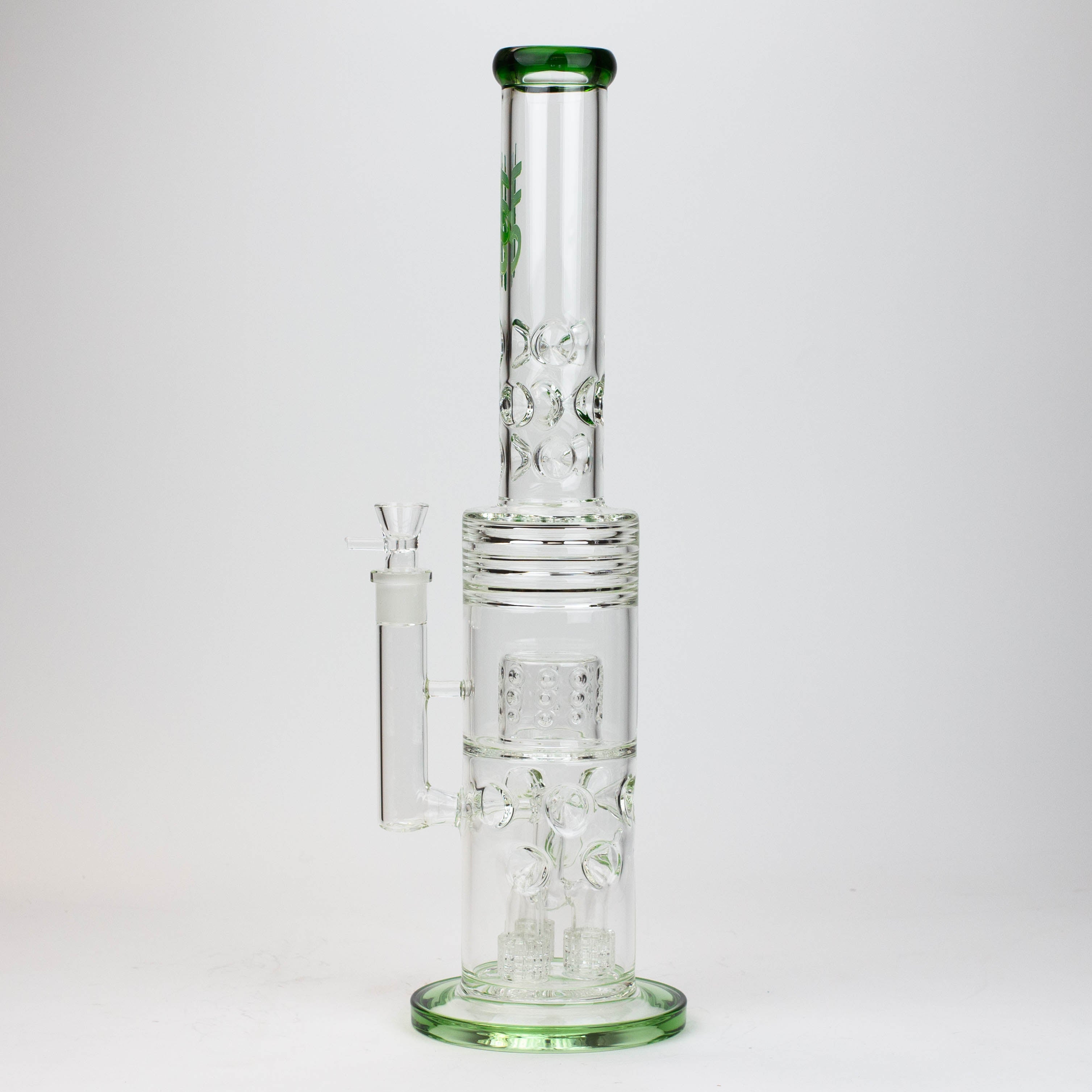 18&quot; H2O glass water bong with thriple mini shower head diffuser [H2O-5007]_7