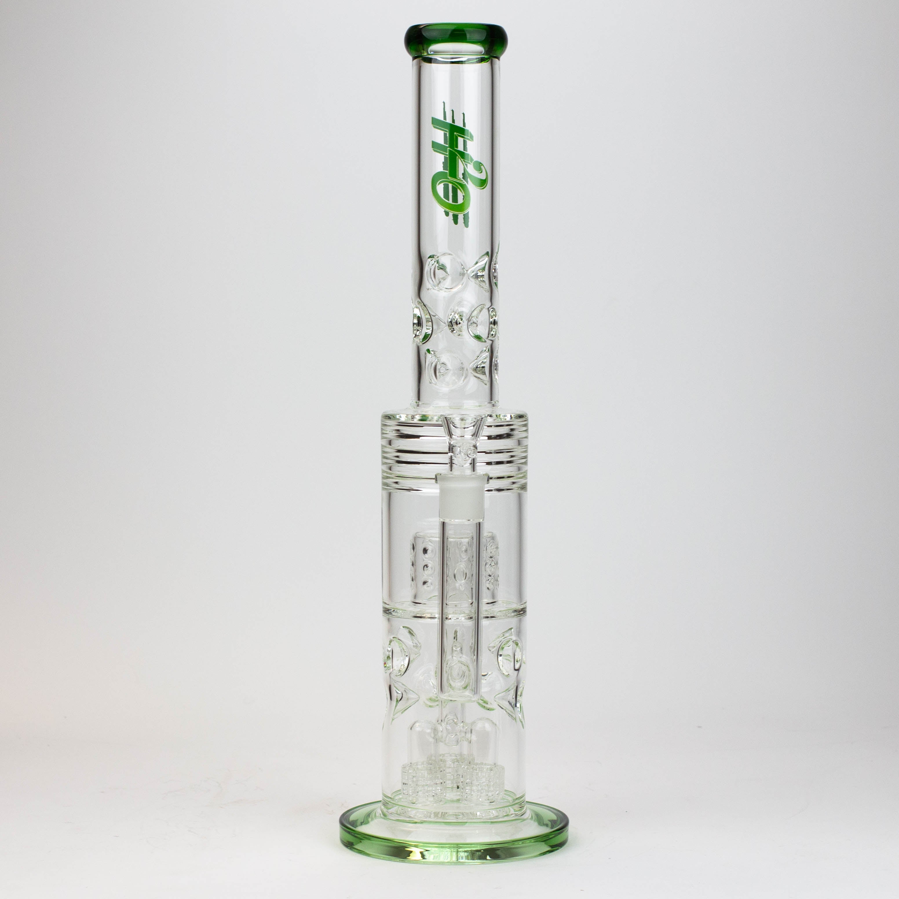 18&quot; H2O glass water bong with thriple mini shower head diffuser [H2O-5007]_8