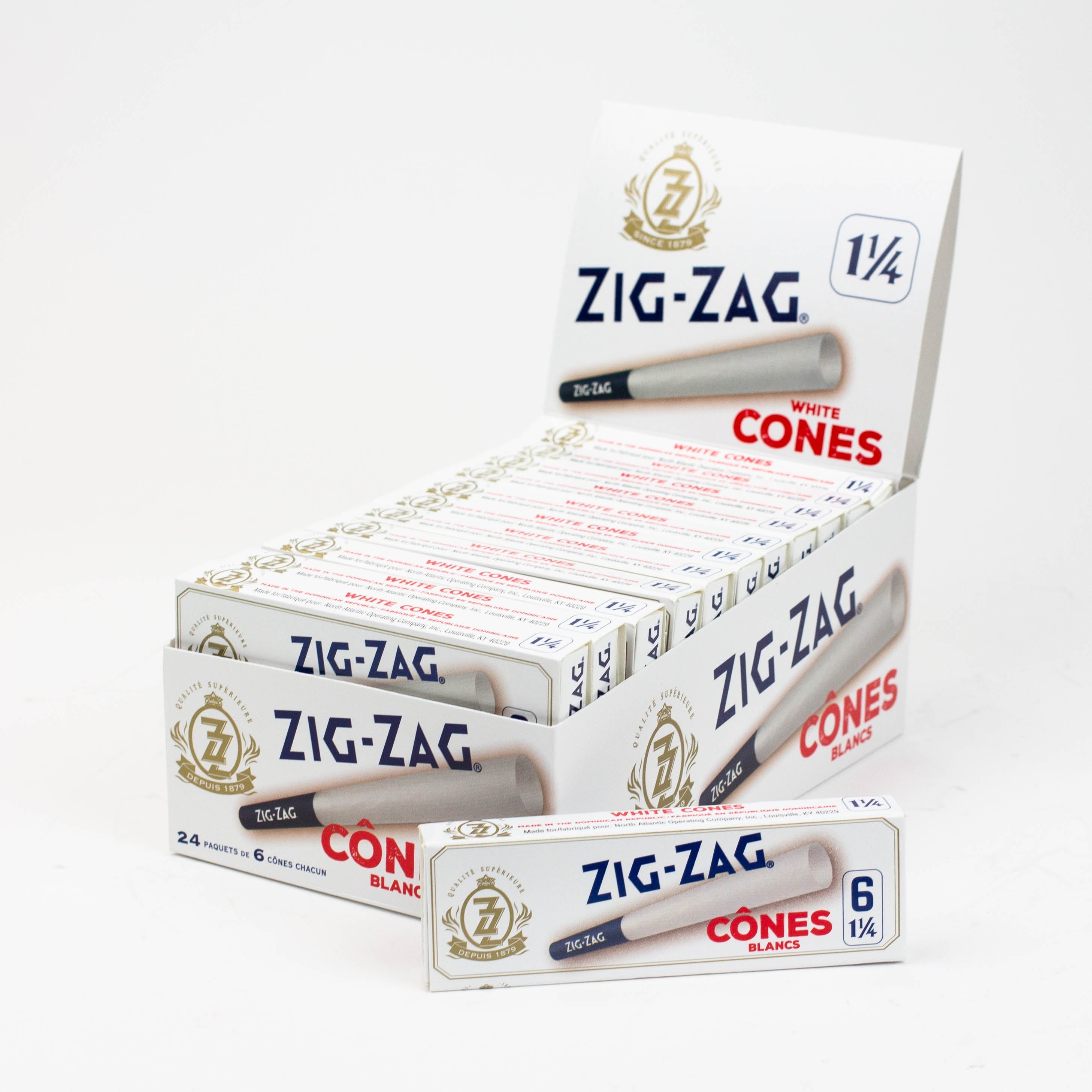 Pre-Rolled Cones - Zig-Zag White 1 1/4 Papers Box of 24_0