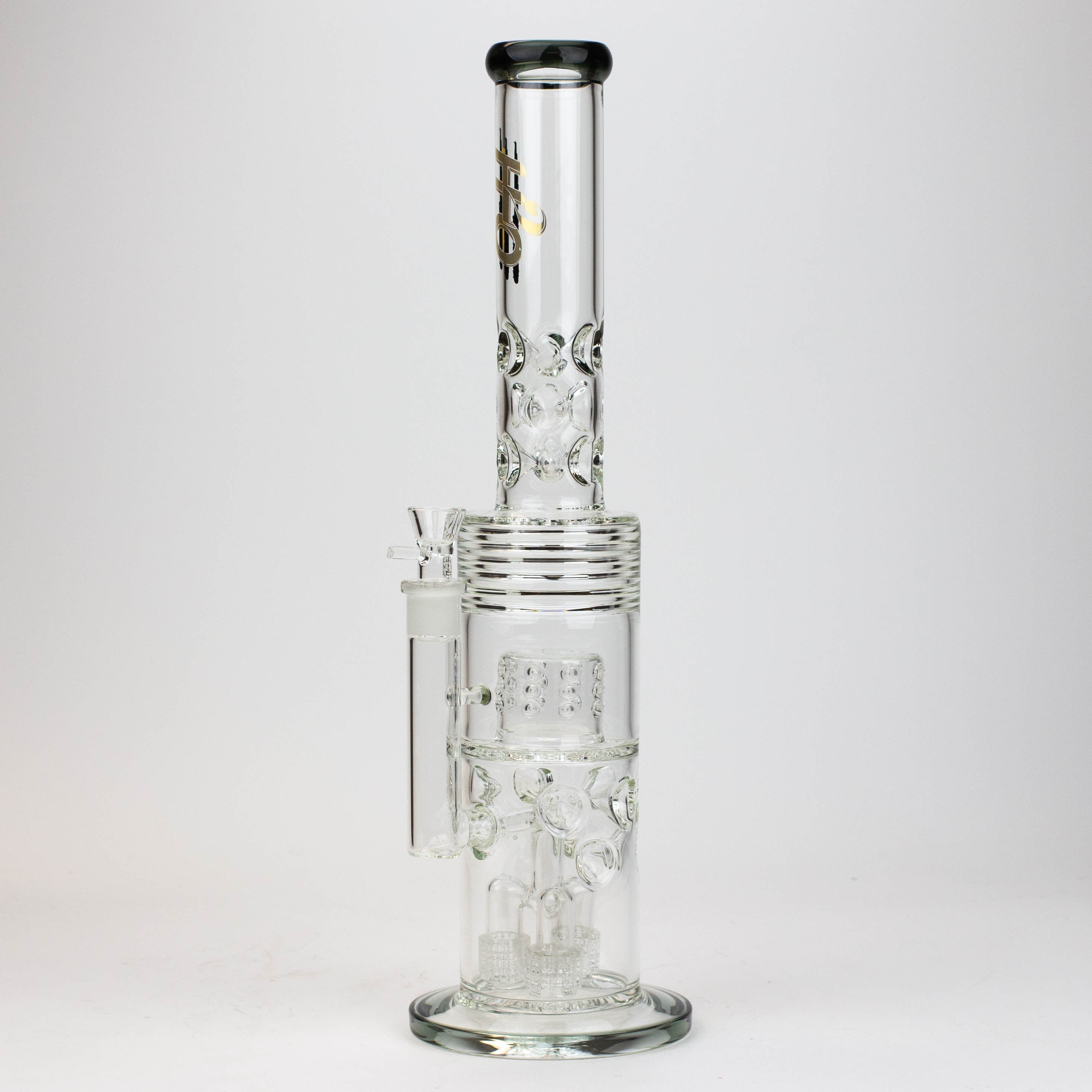 18&quot; H2O glass water bong with thriple mini shower head diffuser [H2O-5007]_5