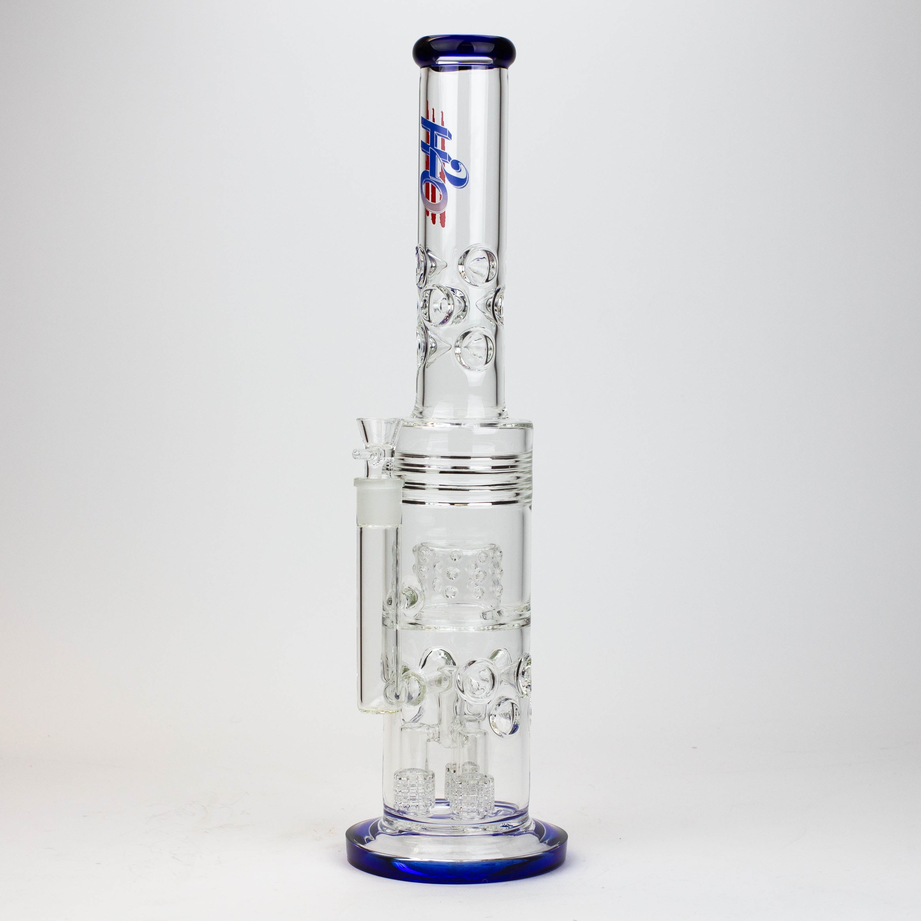 18&quot; H2O glass water bong with thriple mini shower head diffuser [H2O-5007]_4