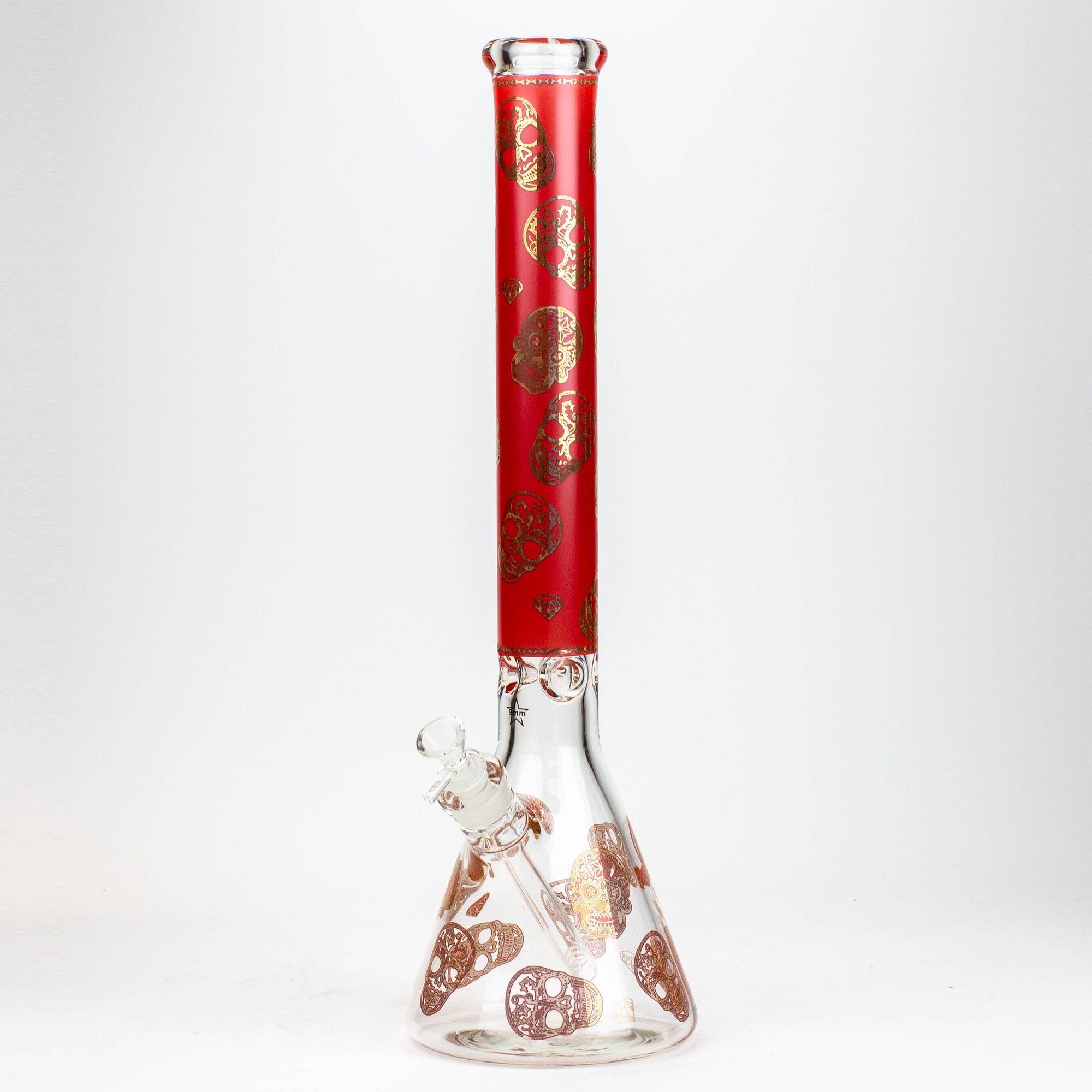 20" Skull Patterned Glass Water Pipe_7
