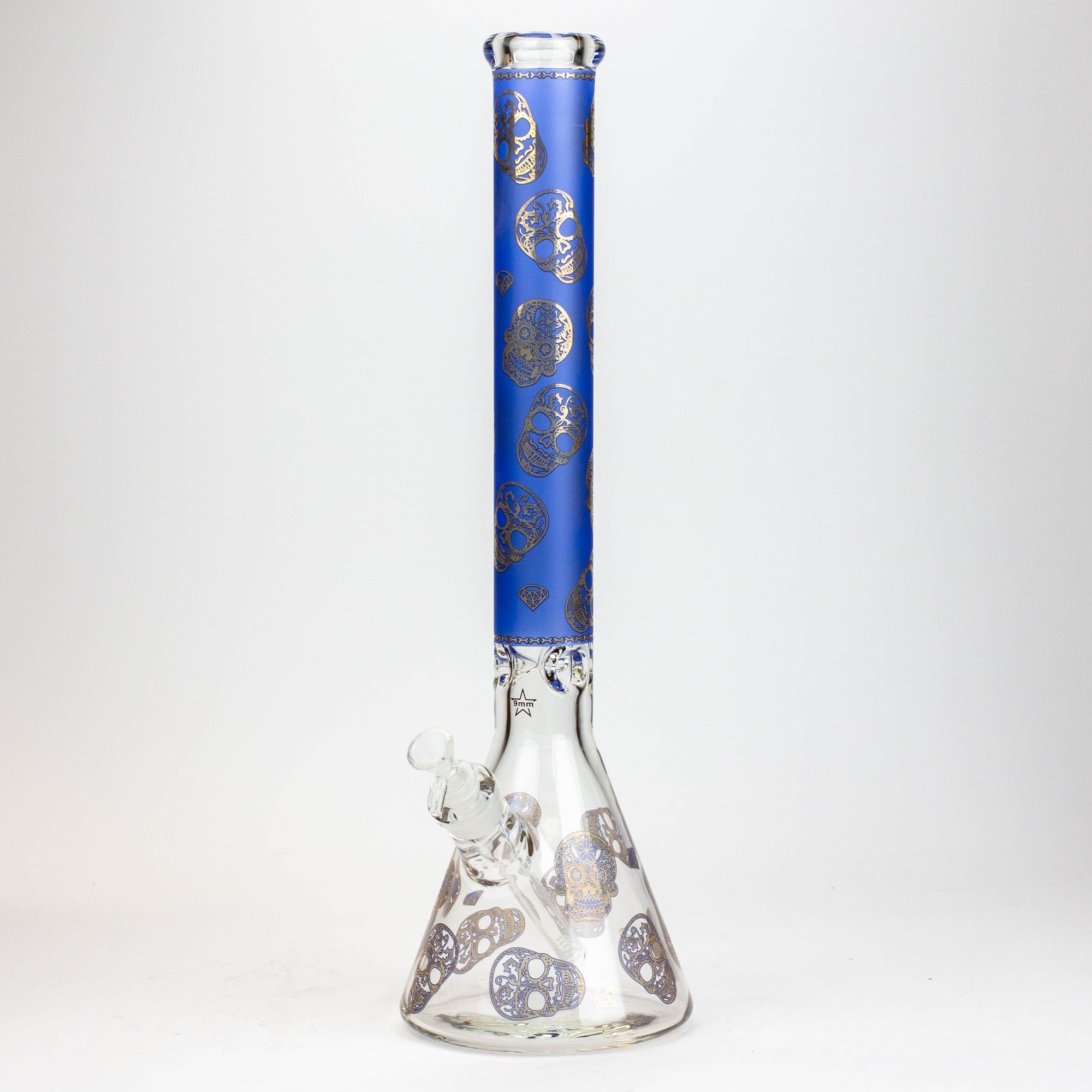 20" Skull Patterned Glass Water Pipe_8