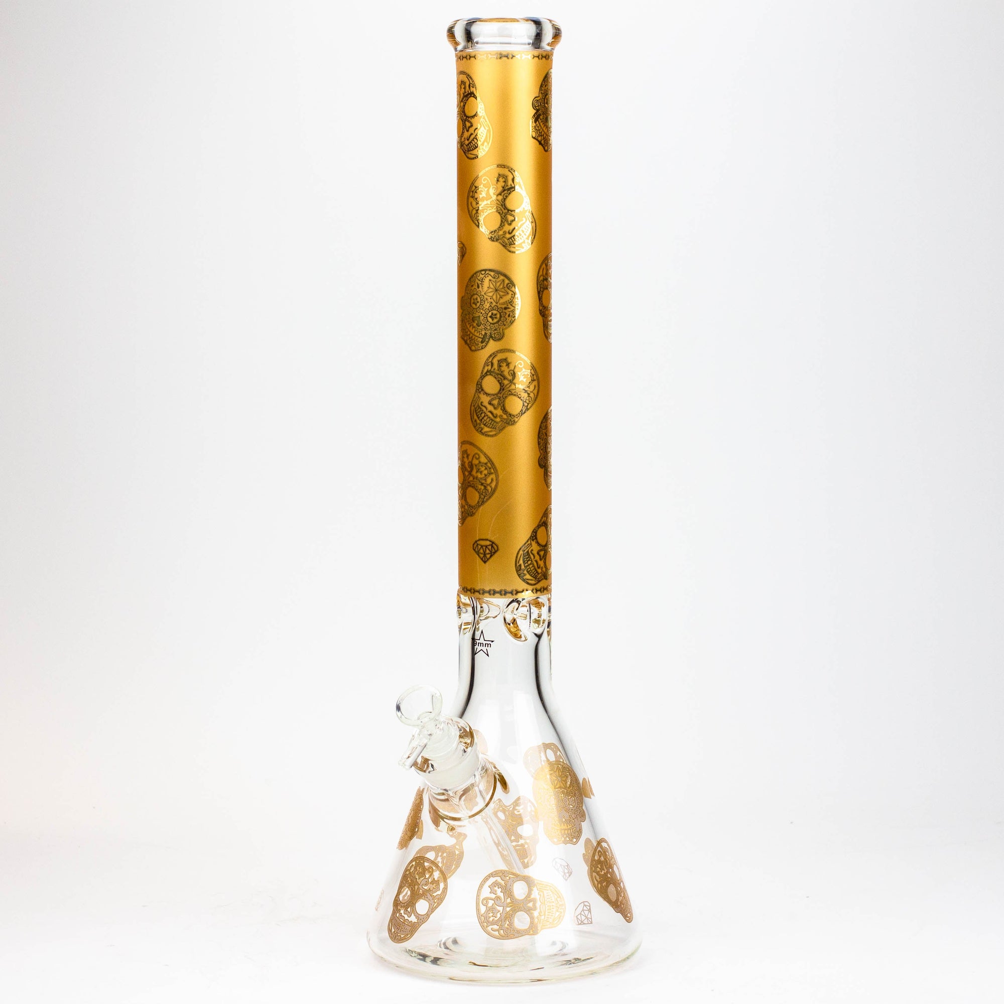 20" Skull Patterned Glass Water Pipe_9