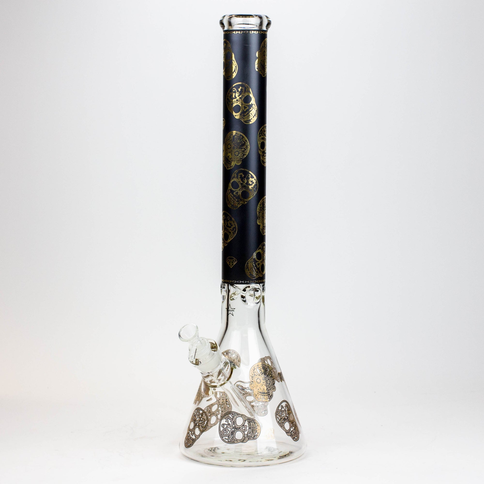 20" Skull Patterned Glass Water Pipe_11