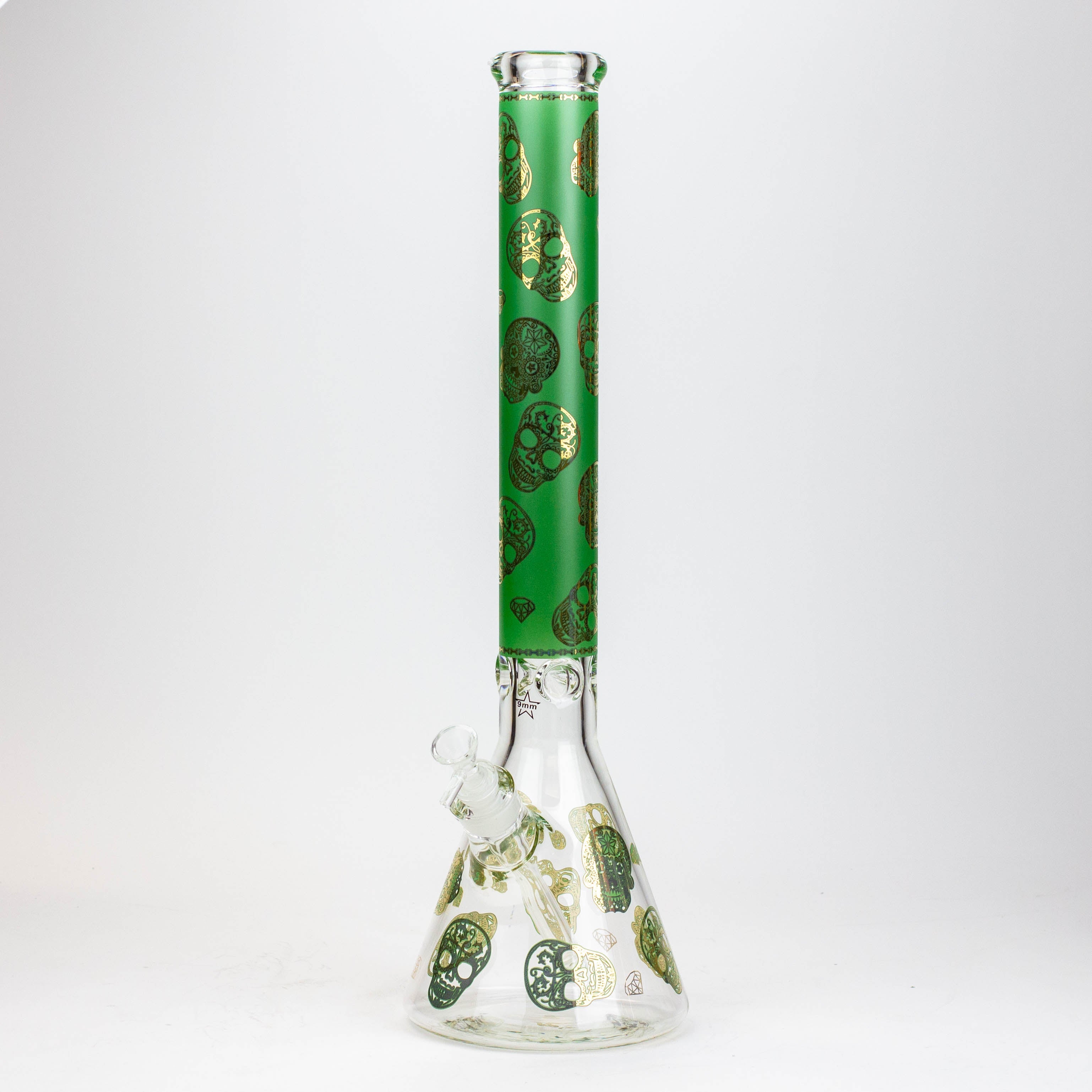 20&quot; Skull Patterned Glass Water Pipe_6