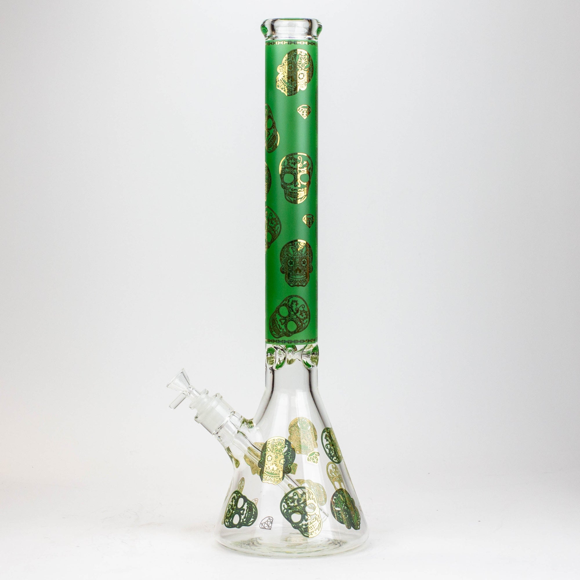 20" Skull Patterned Glass Water Pipe_12