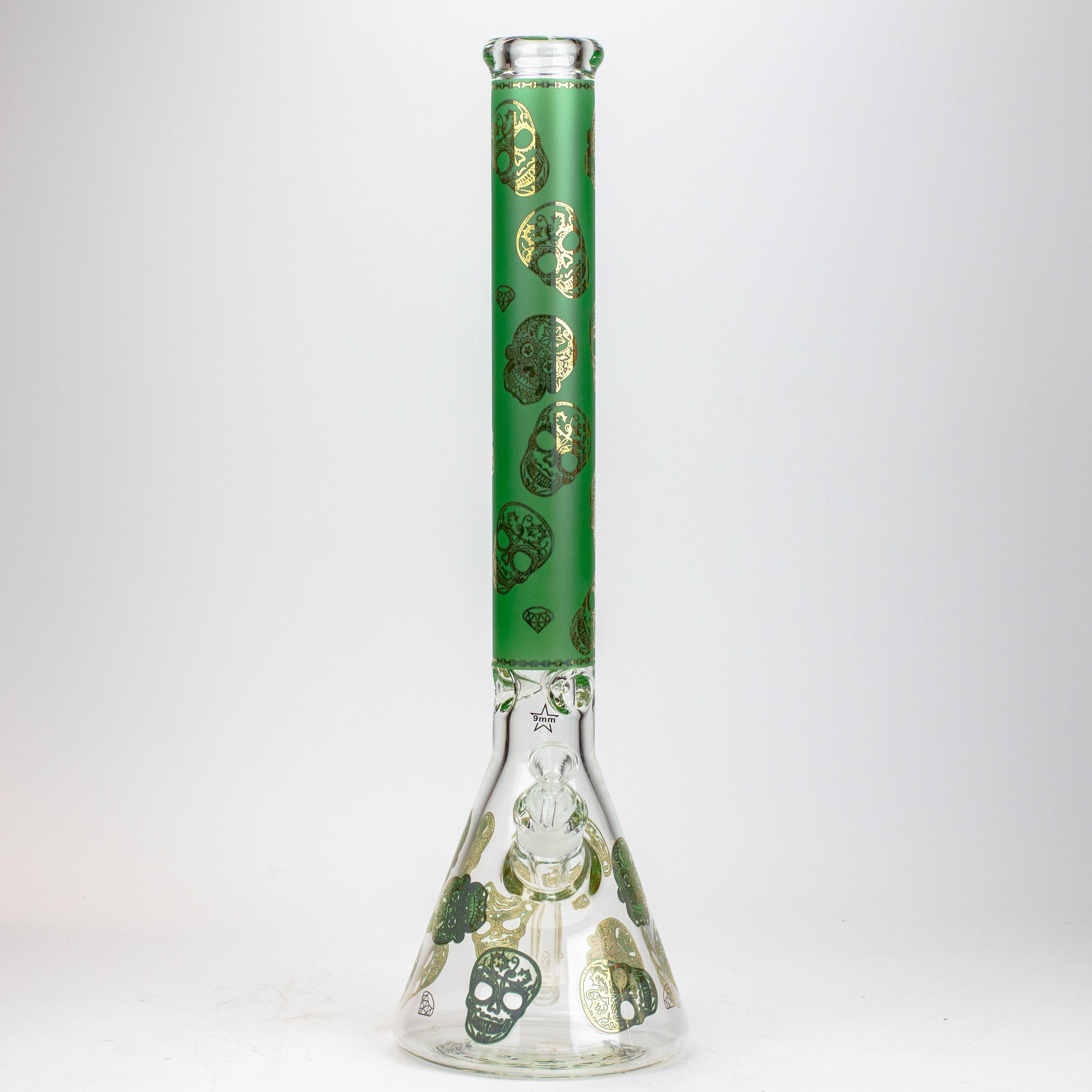 20&quot; Skull Patterned Glass Water Pipe_13