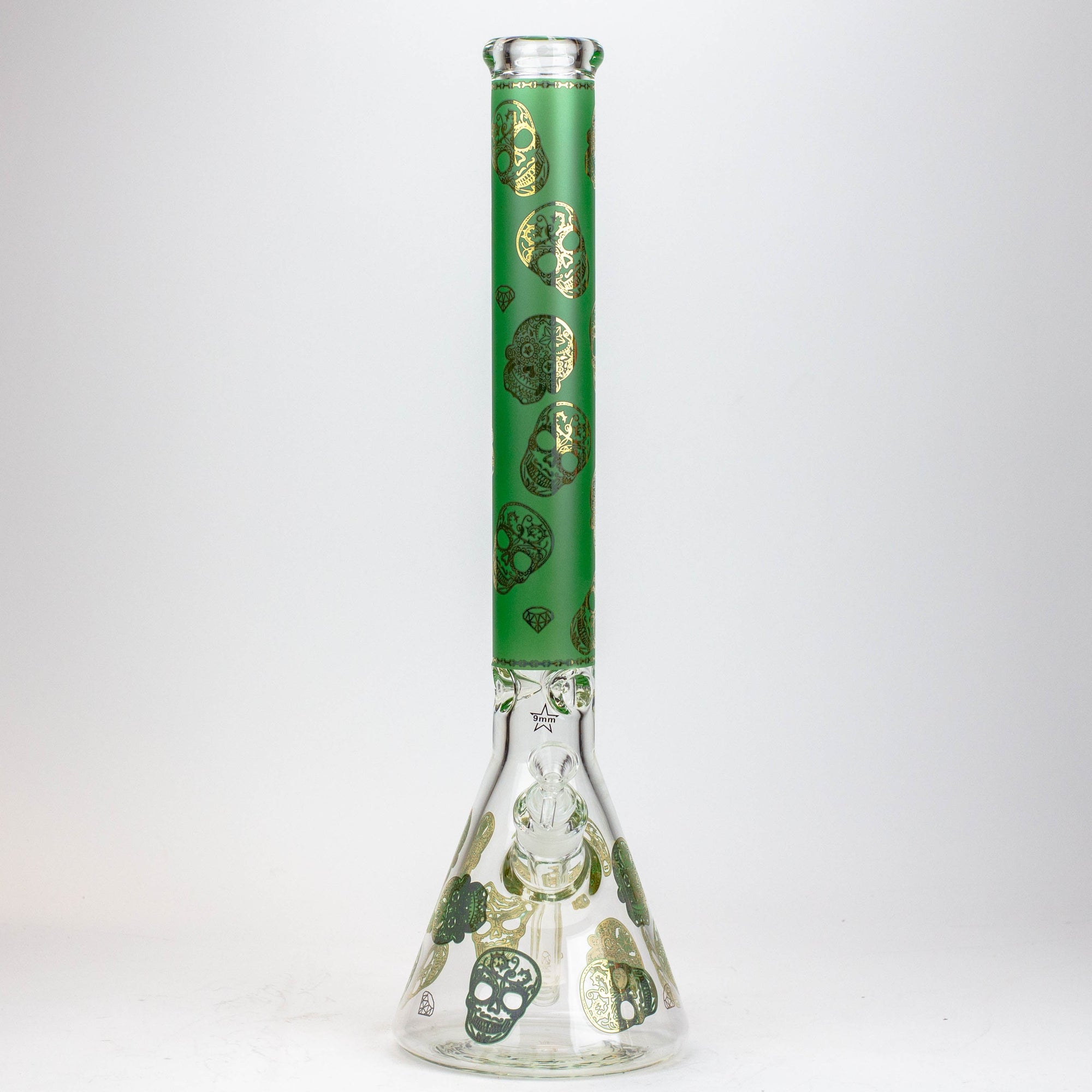 20" Skull Patterned Glass Water Pipe_13