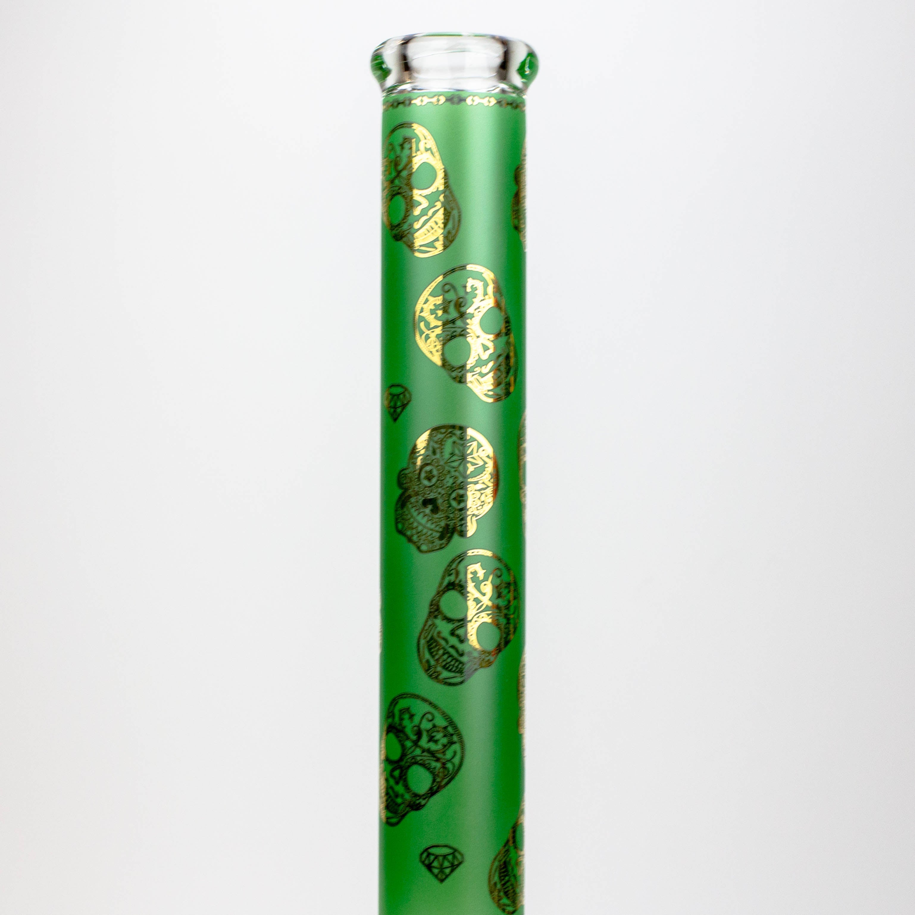 20&quot; Skull Patterned Glass Water Pipe_1