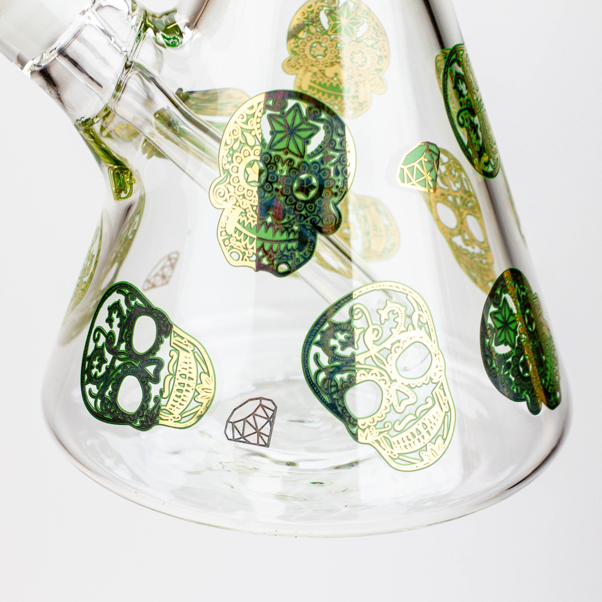 20" Skull Patterned Glass Water Pipe_4