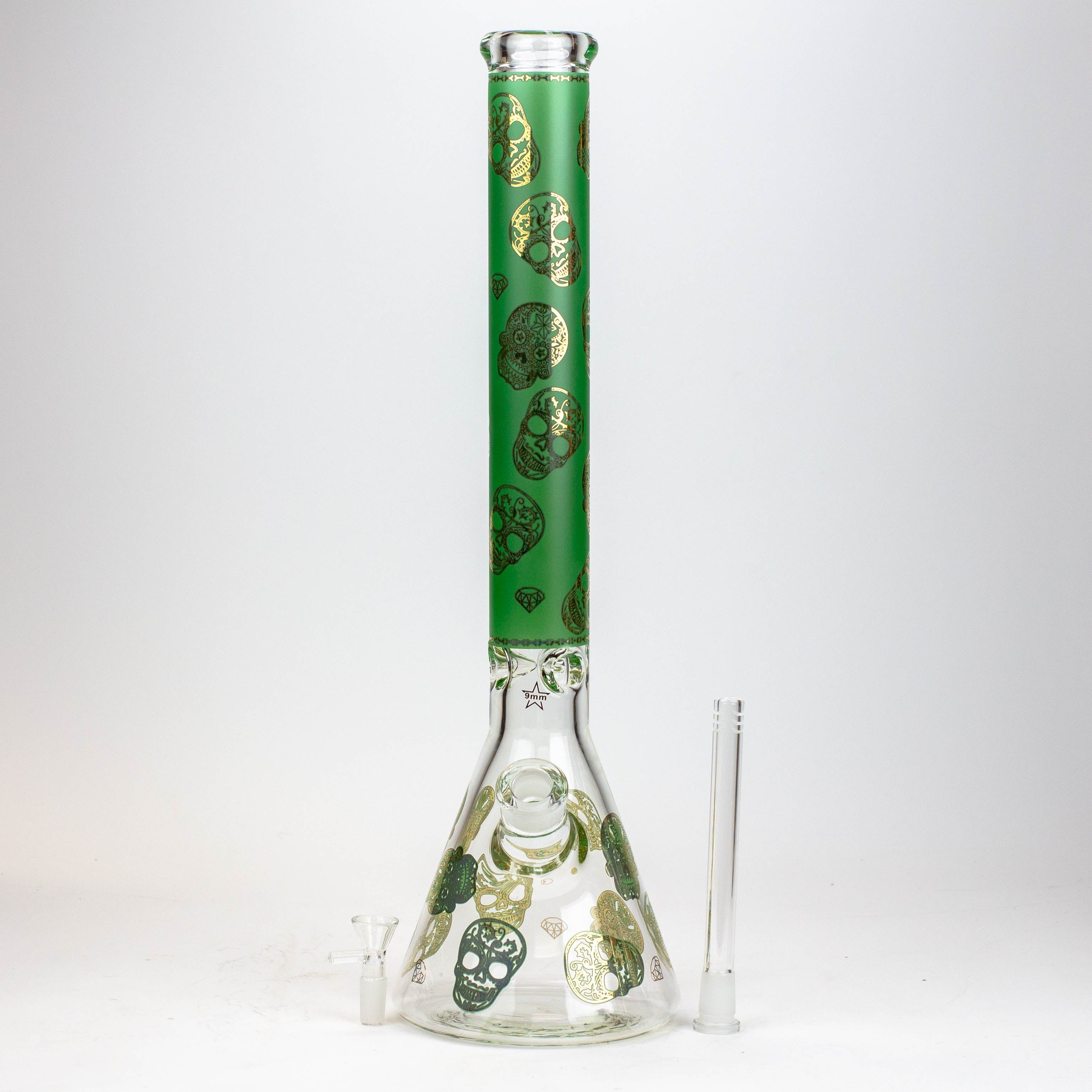 20&quot; Skull Patterned Glass Water Pipe_5