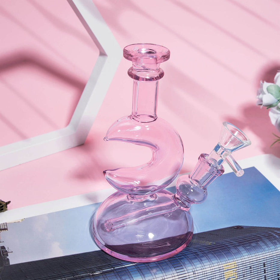Crescent Moon Bong, Pink Bong | INHALCO