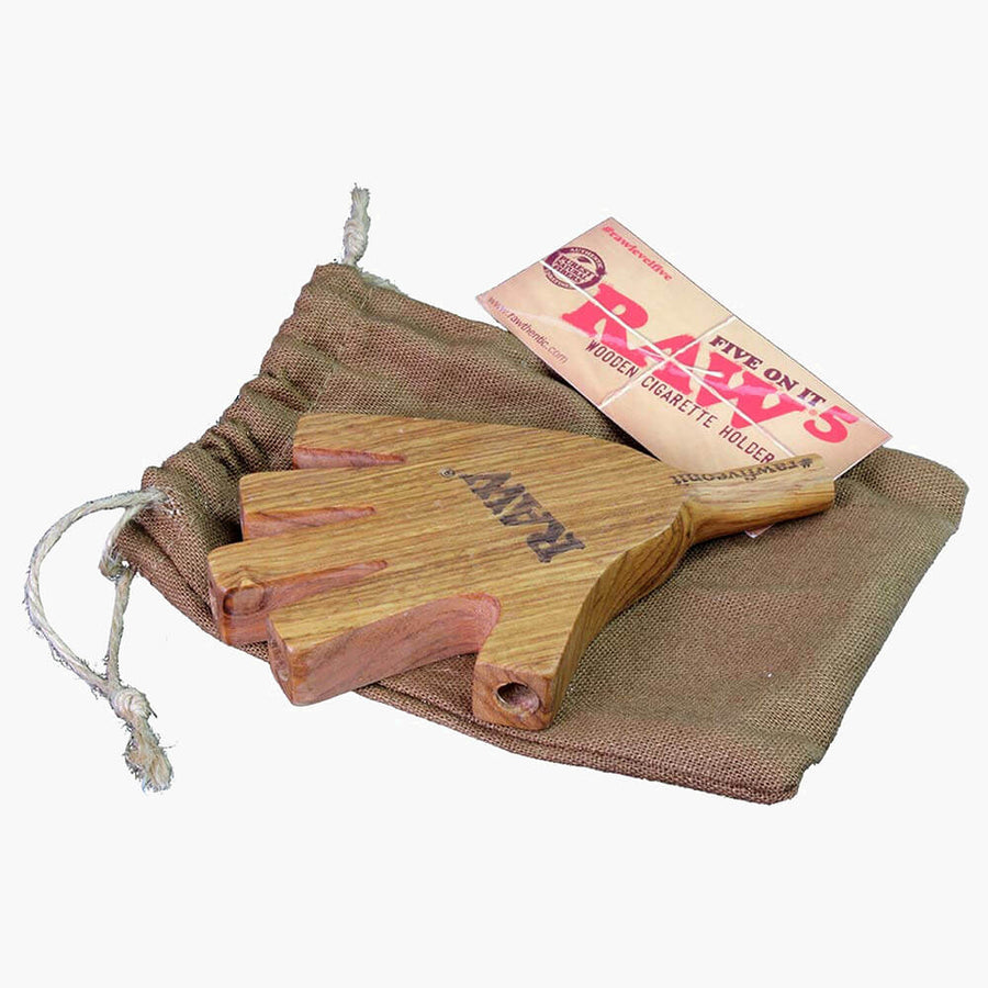 Raw Natural Wood Five On It Holder - INHALCO