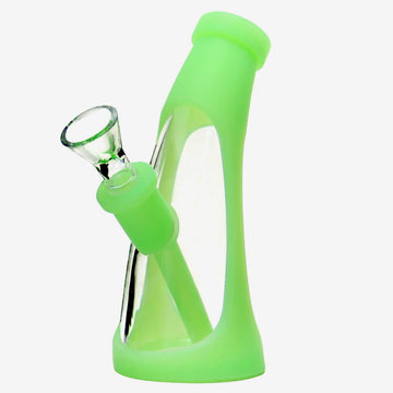 Silicone Glass Bong Glow In The Dark - INHALCO