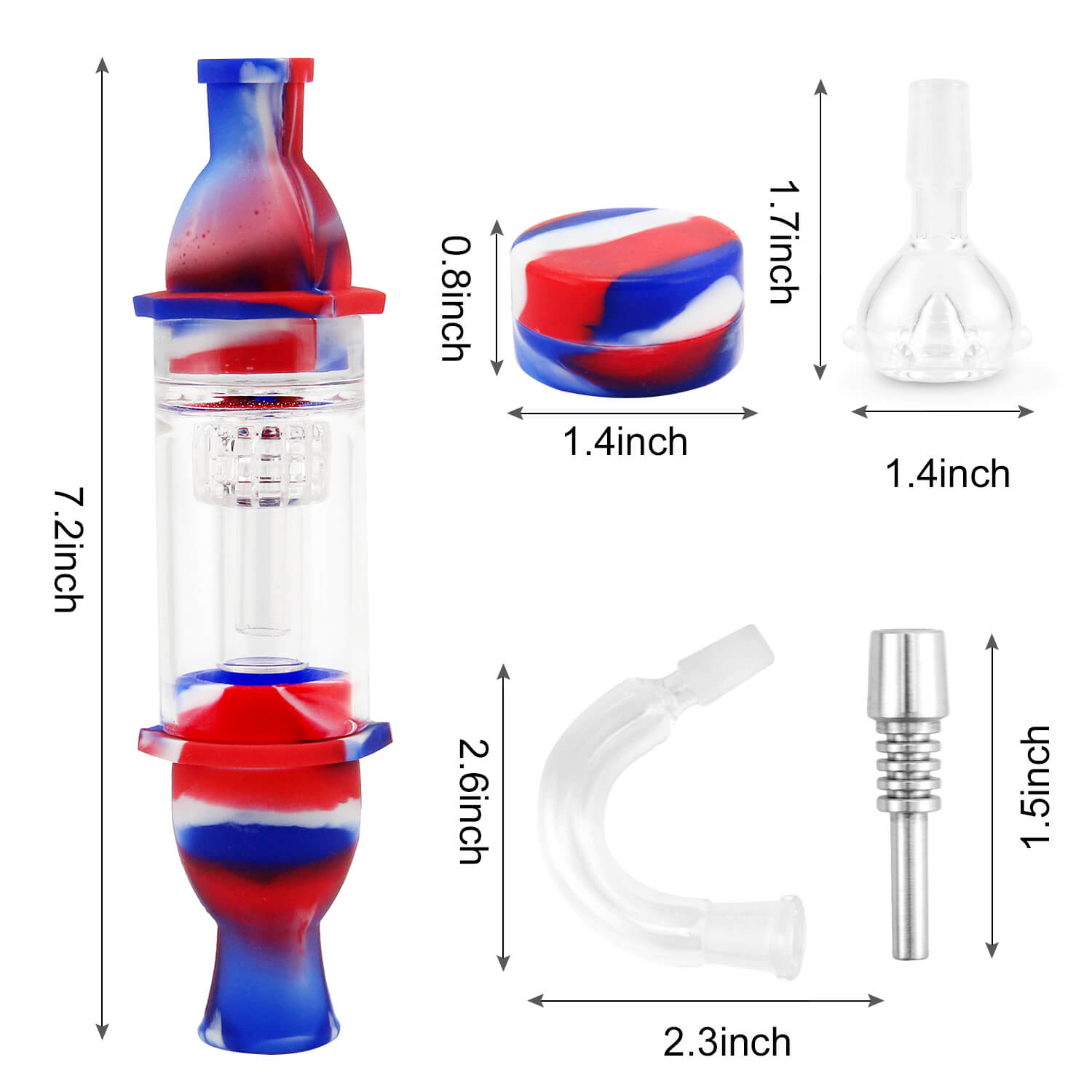 Silicone &amp; Glass Nectar Collector Kit - INHALCO