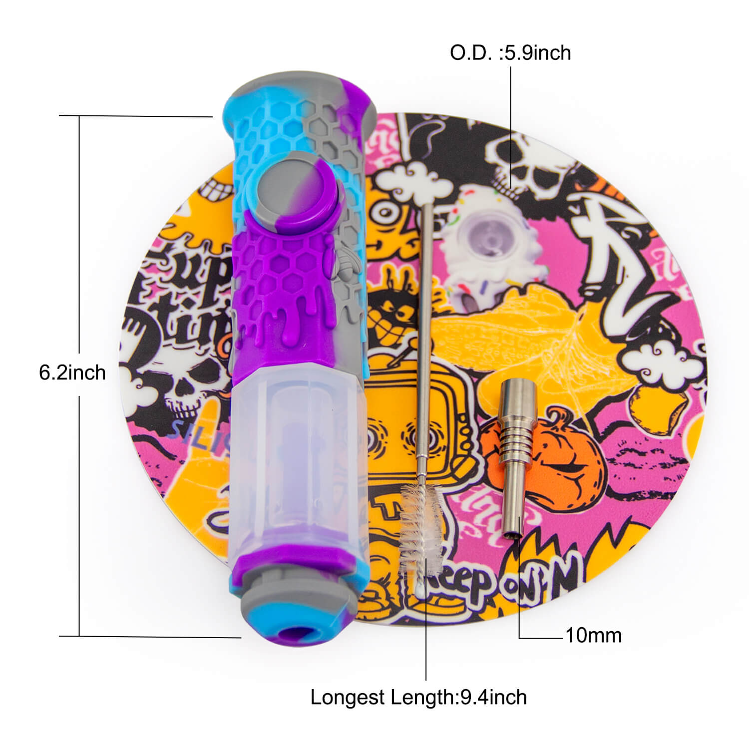 Silicone Nectar Collector With Dab Mat - INHALCO