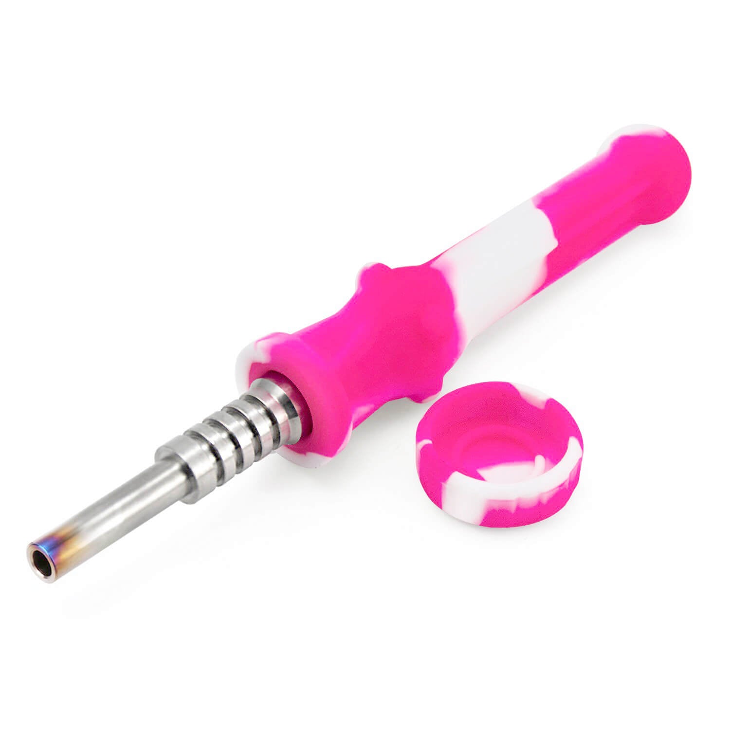 Silicone Nectar Collector Pink/White - INHALCO