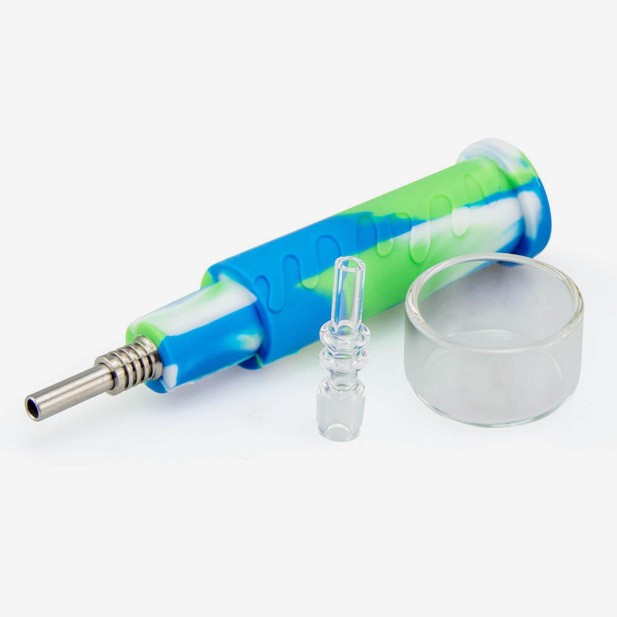 Pipes Tatted up Silicone Nectar Collector Glass Pipe for Smoking