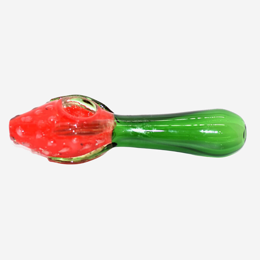 5.5&quot; Strawberry Glass Pipe - INHALCO
