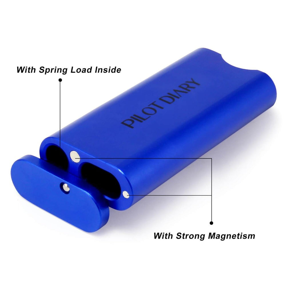 One Hitter Dugout With Magnetic Rotating Lid Blue- INHALCO