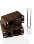 Wood Dugout With Glass One Hitter Pipe - INHALCO
